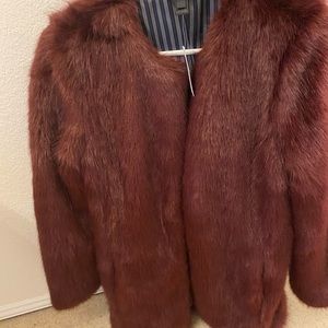 Jcrew Faux fur coat size Small